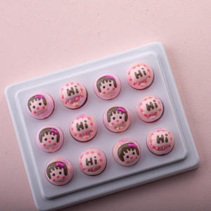 Cuentas de Acrílico de 16 mm Multicolores con Orificio Recto, Pintadas a Mano con Efecto de Goteo de Aceite, para Hacer Pulseras Infantiles - Product Image 2