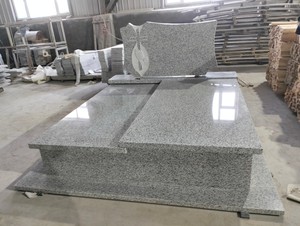 Europäischer Stil Hellgrauer Granit-Grabstein mit Maßgefertigtem Engel- und Herz-Design für Friedhöfe - Product Image 5