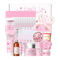 LAIKOU OEM/ODM/OBM Sérum et Crème Visage Anti-Âge Éclaircissants et Hydratants à la Sakura avec Ingrédients à la Niacinamide – Coffret Soin de la Peau