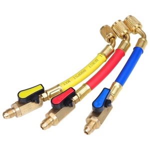 Ensemble de tuyaux de charge de réfrigération 1/4 "outils de charge de climatisation à filetage SAE avec robinet à tournant sphérique - Product Image 1