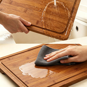 Bamboo Cutting Board <b>Set</b> 3Pcs Rectangle Carbonized Reversible For Kitchen Use - Product Image 3