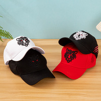 Casquette de baseball vintage en tissu éponge à pois tête de tigre - Unisexe, style européen et américain, chapeau décontracté polyvalent