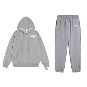 Set Hoodie dan Celana Olahraga Polos Custom 320G Katun Poliester untuk Pria - Product Image 5