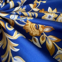 Tissu en microfibre 100% polyester à imprimé floral paisley bleu royal, doux et lisse, pour draps, housses de couette, rideaux et vêtements