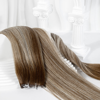 Extensions de cheveux humains lisses couleur blonde 4/27, 100% vierges non traités, trame de cheveux avec cuticules intactes pour femmes