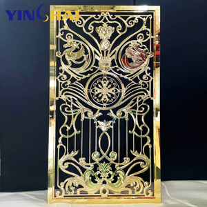 OEM Laser Cut Vàng phòng Divider lối vào phân vùng thép không gỉ kim loại phân vùng Divider cho phòng khách tường Divider - Product Image 4