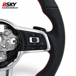 Volant sport en cuir universel pour Volkswagen Golf <span class=keywords><strong>5</strong></span> 6 7 7.<span class=keywords><strong>5</strong></span> R MK5 MK6 MK7 MK7.<span class=keywords><strong>5</strong></span> GTI Polo Passat CC Plug and Play - Product Image 3