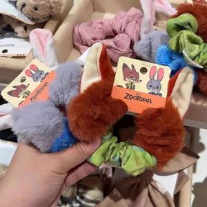 Lindo Animal <span class=keywords><strong>Paradise</strong></span> Fox Orejas de conejo Fluffy Hair Tie Plush Large Scrunchie Accesorio para el cabello para mujeres Hecho de material de acetato - Product Image 4