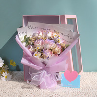 Regalo Sorpresa de San Valentín AIDA, 11 Ramos de Rosas de Jabón, Caja de Regalo con Ventana, Certificación MSDS, Regalo Romántico - Fibra Artificial