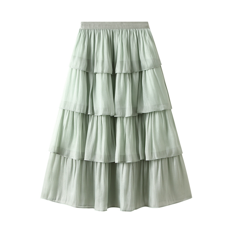 【せいら着用】ER PLEATED SKIRT カーキ Buckle Pleated Skirt - Lime | W,OURS OFFICIAL