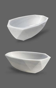 Baignoire autoportante en pierre solide, design moderne pour les salles de bain d'hôtels et de villas, finition mate sans joint, vente en gros OEM/ODM - Product Image 2