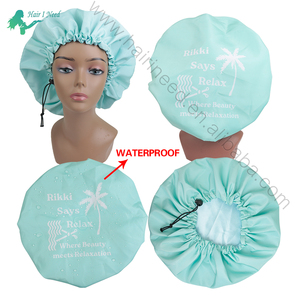 <span class=keywords><strong>Bonnet</strong></span> <span class=keywords><strong>de</strong></span> Douche Imperméable Personnalisé Double Face en Satin Doublé Réglable pour <span class=keywords><strong>Cheveux</strong></span> - Product Image 2