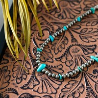 Collier de perles CCB Navajo fait main collier ras de perles de Turquoise occidentale pour femme homme cadeau