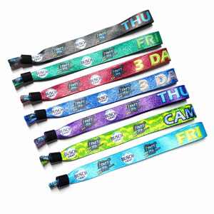 Pulseras Bordadas con Logotipo Personalizado, Pulsera de Poliéster Impresa para Festivales y Conciertos - Product Image 1
