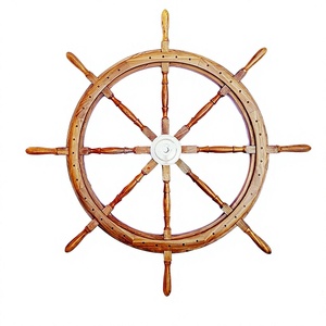 THOR INSTRUMENTS TIC146SW Timón Náutico Marítimo de Madera de 36 Pulgadas, Timón Redondo para Barco Pirata, Timón de Capitán, Diseño Costero Único - Product Image 1