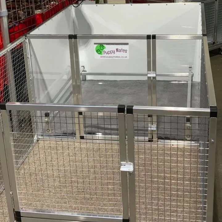 Caixa de vidro personalizável para cachorros, caixa de alumínio com alongamento para pets 40 "x 40" x 24"