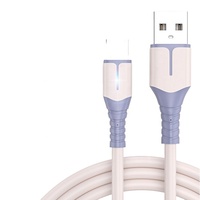 Kabel Data lampu Led USB mikro lembut, kualitas tinggi TPE 3A pengisi daya Cepat kabel Usb mikro Pvc silikon stok standar