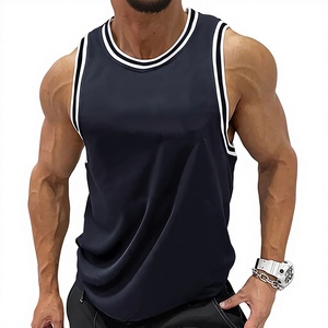 Factory Wholesale Printed Icesilk Knitted Breathable Men's Summer Sport <b>Vest</b> Customizable LOGO Loose Sleeveless Large Size - Product Image 1