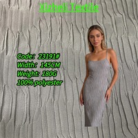 Tissu en polyester sergé froissé 100 % pour robes de plage et robes de soirée pour filles, texture ondulée et froissée, vente en gros