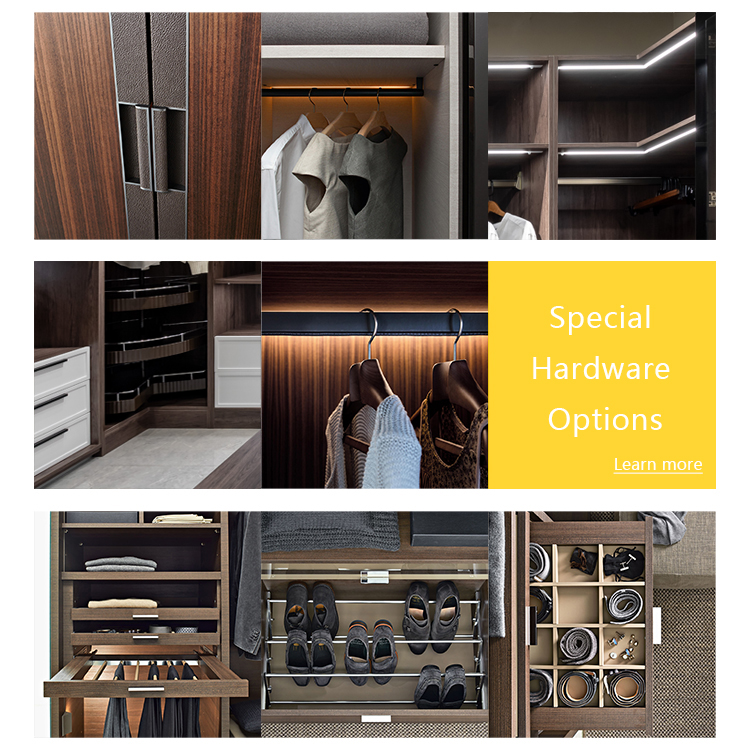 EDNA Sliding Closet Wall Customized Bedroom Glass Door Modern Wardrobes Wooden Design