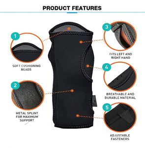 Soporte de Muñeca para el Túnel Carpiano con Férula Ulnar Metálica para Hombres y Mujeres - Product Image 5