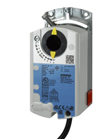 GBB...1E Siemens OEM Actionneur de vanne à air électrique 25 Nm avec retour de position, AC24V, à rappel par ressort, pour CVC, en matériau FRP, 0-90°