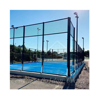 Terrain de padel panoramique intérieur 10x20m en acier et verre trempé, fabrication chinoise, livraison directe d'usine, installation facile, garantie 3 ans