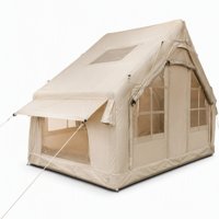 Tente gonflable 6 ㎡   Tente pneumatique de camping 2x3m compacte pour famille, imperméable, en Oxford 420D PVC, avec structure pneumatique, portable, pour glamping