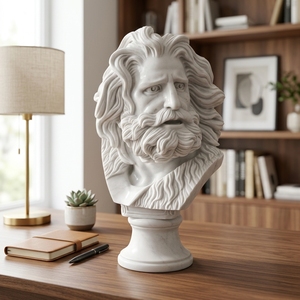 Décoration d'intérieur personnalisée pour la maison : Sculpture en <span class=keywords><strong>pierre</strong></span> de femmes et hommes célèbres, Art en marbre, Bustes de table en marbre, Statues - Product Image 3