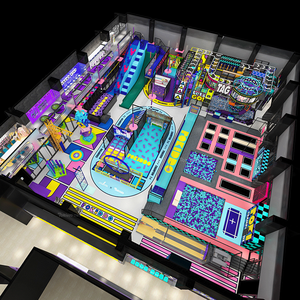 Parc d'attractions intérieur sur le thème de l'orange de 3000 m² personnalisé Pokiddo, parcours <span class=keywords><strong>ninja</strong></span>, karts, jeux en mousse, centre commercial - Product Image 1