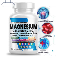 Capsules de magnésium pour le sommeil, calcium, zinc, glycinate, malate, vitamines, fabricant avec 500 mg