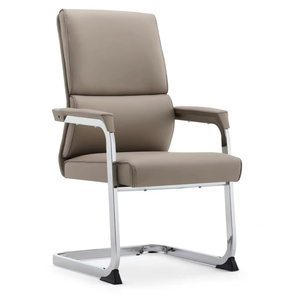 Chaise pivotante moderne en cuir noir à dossier moyen avec inclinaison réglable en hauteur sur roulettes pour utilisation en <span class=keywords><strong>bureau</strong></span> et en salle <span class=keywords><strong>de</strong></span> conférence - Product Image 3