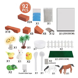 92 pièces bricolage maçons construire des maisons faites à la main briques de ciment Construction heureux ferme modèle <span class=keywords><strong>Puzzle</strong></span> pour enfants cadeau jouets - Product Image 5