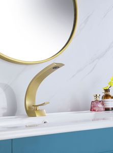 Brass Body <b>Brushed</b> Gold Cold <b>Hot</b> Bathroom Vanity Tap BF2606254 <b>Brushed</b> Gold Adds a Modern Touch to Your - Product Image 3