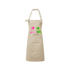Cotton Apron For Adults With I Love Mama Papa Print Kitchen Cooking Wear - Product Image 1