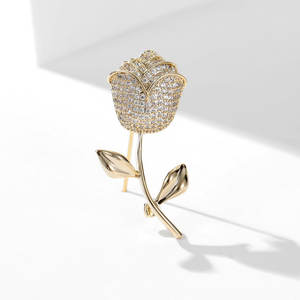 Roche OEM Broche Ouro Zircônia Homem Broche Tulipa Terno - Product Image 2