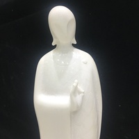 Ventes à bas prix haut de gamme sculpté à la main en marbre blanc pur intérieur décoratif paisible bouddha statue abstraite