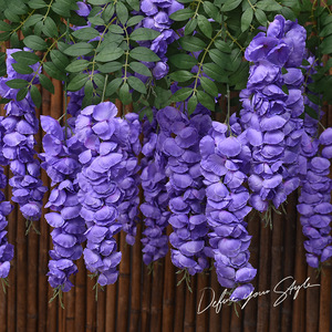 Stupid Bird Flor Artificial de Seda de Glicinia de Rama Larga, Enredadera Colgante para Interiores, Decoración para Bodas - Product Image 1