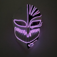 Masque Lumineux LED PVC Halloween Grim Reaper pour Fête, Spectacle, Carnaval, Horreur, Drôle et Effrayant
