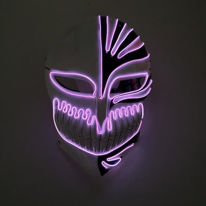 Máscara Luminosa LED de PVC del Grim Reaper para Halloween, Festival de Fantasmas, Fiesta, Actuación, Carnaval, Terror, Divertida y Aterradora - Product Image 4