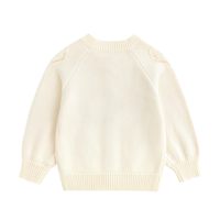 Cardigan pour bébé fille en coton 100% tricoté à la main Hongbo, broderie florale, pull en tricot pour enfants, doublure en laine chaude, marque privée, 2-14 ans