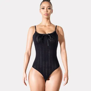 Grün Dimple individuell einfarbig Netz Patchwork einteilig Körperanzüge Damen rückenfrei Strampler Damen-Cami-Jumpsuit