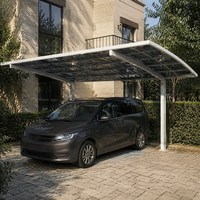 Abri de voiture en aluminium avec structure 6063-T5, revêtement UV 50-100 micromètres, plaque en polycarbonate massif de type L, abri de voiture en aluminium pour allée de villa