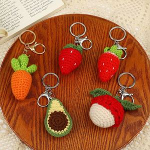 Handmade Knitted Cute Fruit Keychain Cherry Simulation Fruit <b>Key</b> <b>Ring</b> Pear Peach Handmade Knitting Pendant Jewelry Gift - Product Image 6
