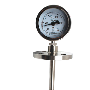 WSS-481 Vollständig Edelstahl Industrielles Bimetall-<span class=keywords><strong>Thermometer</strong></span> Universelle Außentemperaturmessung Flansch-Thermohülse ODM - Product Image 1