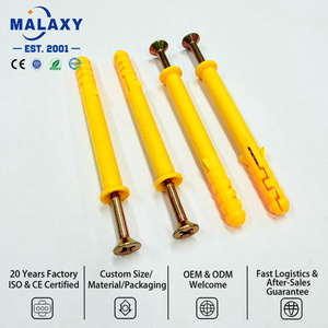 Vis d'expansion en nylon robuste Malaxy, chevilles murales auto-taraudeuses pour vis à maçonnerie - Product Image 1