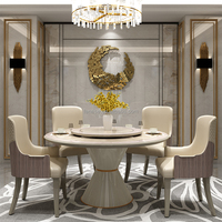 Leichte Luxus Marmor Esstisch Kombination Moderner und minimalisti scher Home Hotel Runder Tisch mit Plattenspieler Rock Plate Dining Tab