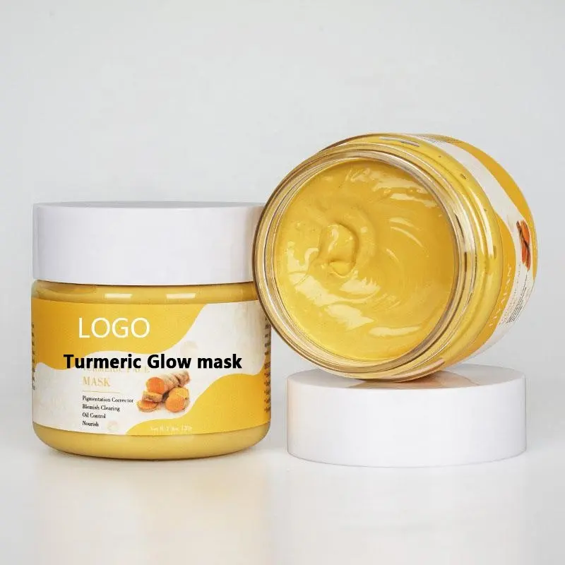 Atacado do oem etiqueta privada orgânica natural clareamento, esfoliante suave, máscara facial turmerica