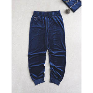 Da donna vellutata per lussureggianti pantaloni a zampata di zenzero traspirante comodo stile Casual per il tempo libero XL taglia vita media elasticizzata di colore blu - Product Image 1