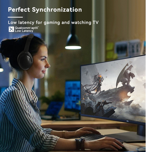 Venta caliente Qualcomm inalámbrico para auriculares 5,2 sobre la oreja Cancelación activa de ruido Modo ambiental Compatible con 2 <span class=keywords><strong>dispositivos</strong></span> bajos - Product Image 5